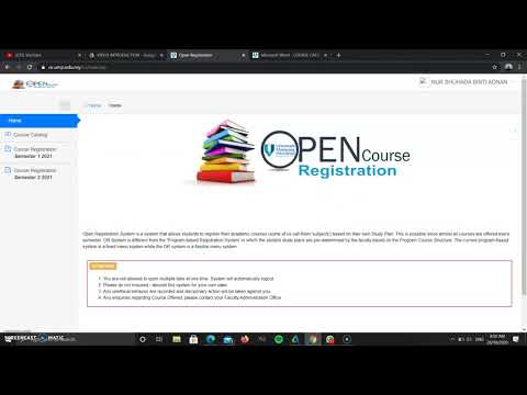 Open Registration UMP Explanation