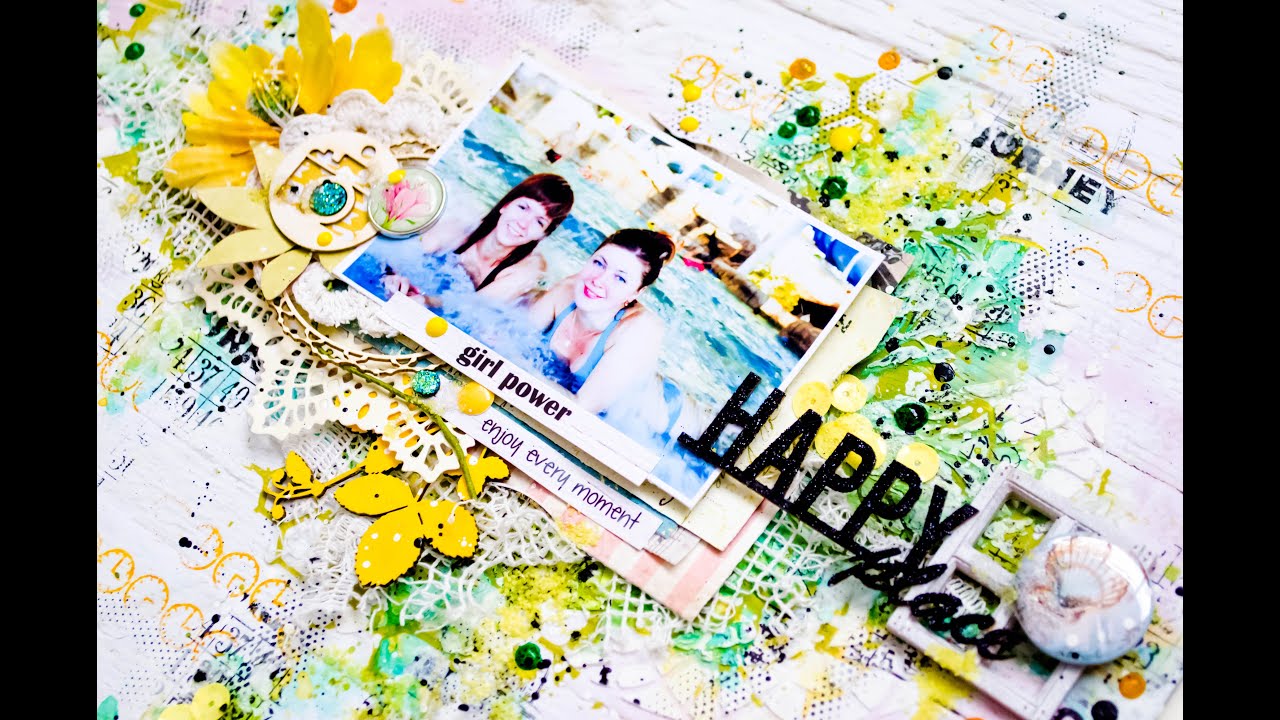 KM shop tutorial mixed media background creation / КМ шоп создание микс медийного фона