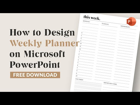 How to design minimal 2 page weekly planner on Microsoft PowerPoint | DIY printable | Free Download