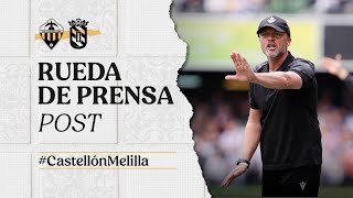 Rueda de prensa: Dick Schreuder tras el CD Castellón 1-0 UD Melilla. (28-04-2024)