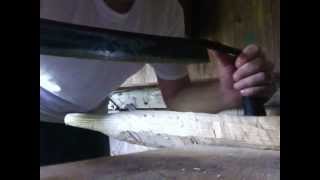 Using a Drawknife to Make a Shaving Horse Leg I