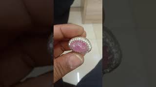 cincin batu Rubi Cindai ikatan perak