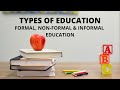 Types of Education:Formal, Informal and Non Formal|Type of Education|Urdu|Let's Learn with Dr Sajjad