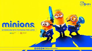 How to Create a 3D Minion in 16 Minutes: Full Model + Texturing Time-Lapse!  @3dipscreation ​#3d