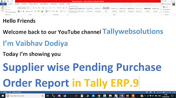 (Buy TDL Source Code Only Rs.250)All Suppliers wise Item wise Pending Purchase Order Report in Tally