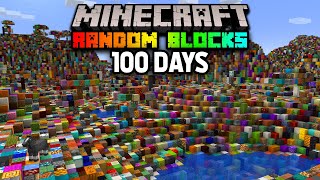 I Survived 100 Days In a Minecraft RANDOM BLOCK World (Here's what happened)