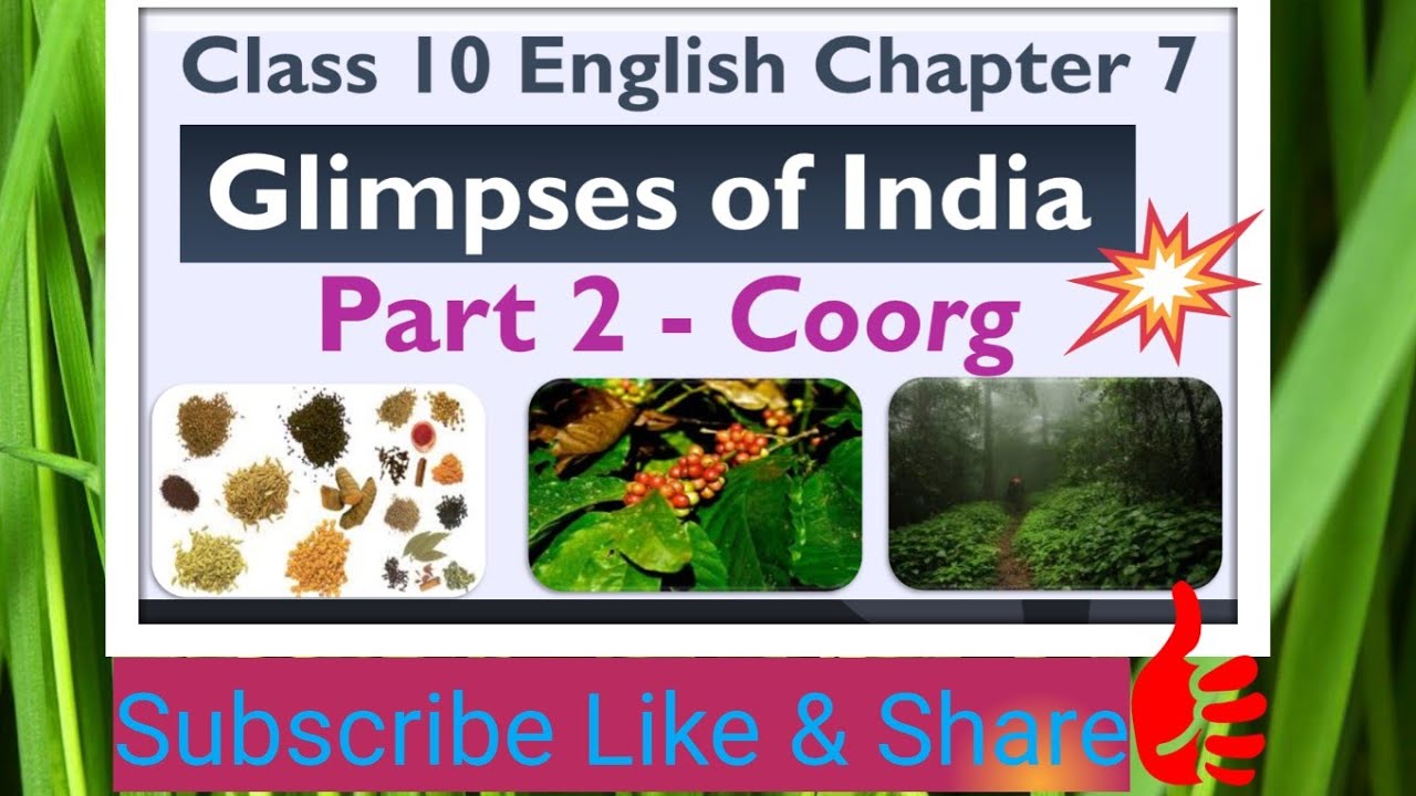 essay on coorg class 10