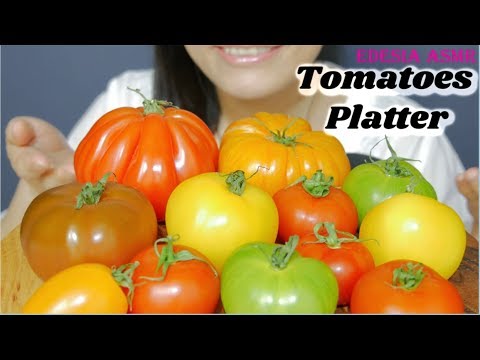 ASMR 咀嚼音?Tomatoes Platter トマト 토마토 먹방 蕃茄 Tomates *EATING SOUND*