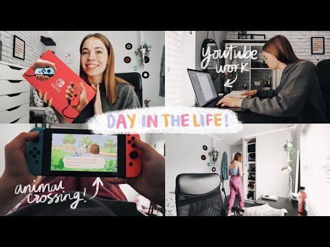 animal crossing, deliveries + youtube work ☀️ (vlog)