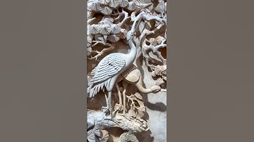 tranh gỗ tùng hạc