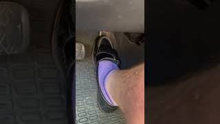 (MALE CONTENT) Purple Sock Revving In Black Flats & Loafers