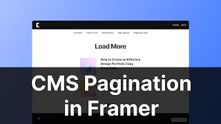 How to Create Pagination for CMS collections in Framer Wealth