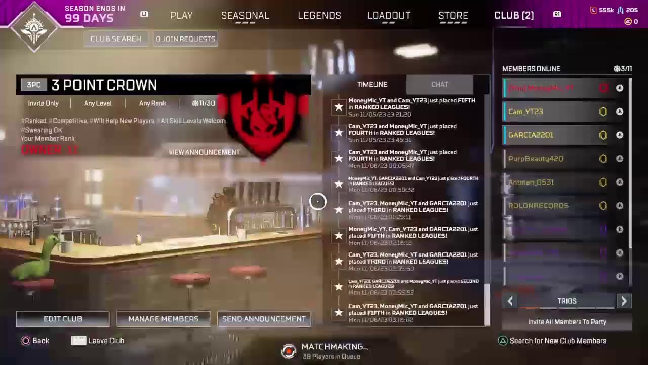 Money Mic Apex Legends: Season 19 Ranked 3PC Style!  (Sub Goal 418/500)