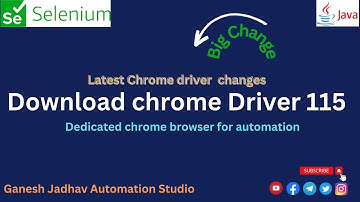 Dedicated Chrome driver & browser for Automation Testing || New Changes || Chrome Driver 115.x