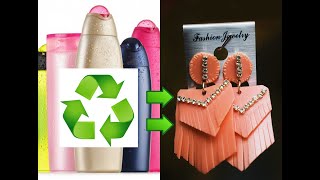 How to make earrings from plastic bottle / Tutorial / Recycling process