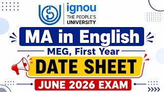 IGNOU Exam Date Sheet | JUNE 2026 Exam | MA ENGLISH # ignouexam #ignoudatesheet #meg #ignoumeg