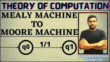107 Theory of Computation | Conversion of Mealy Machine to Moore Machine |  Example | Question