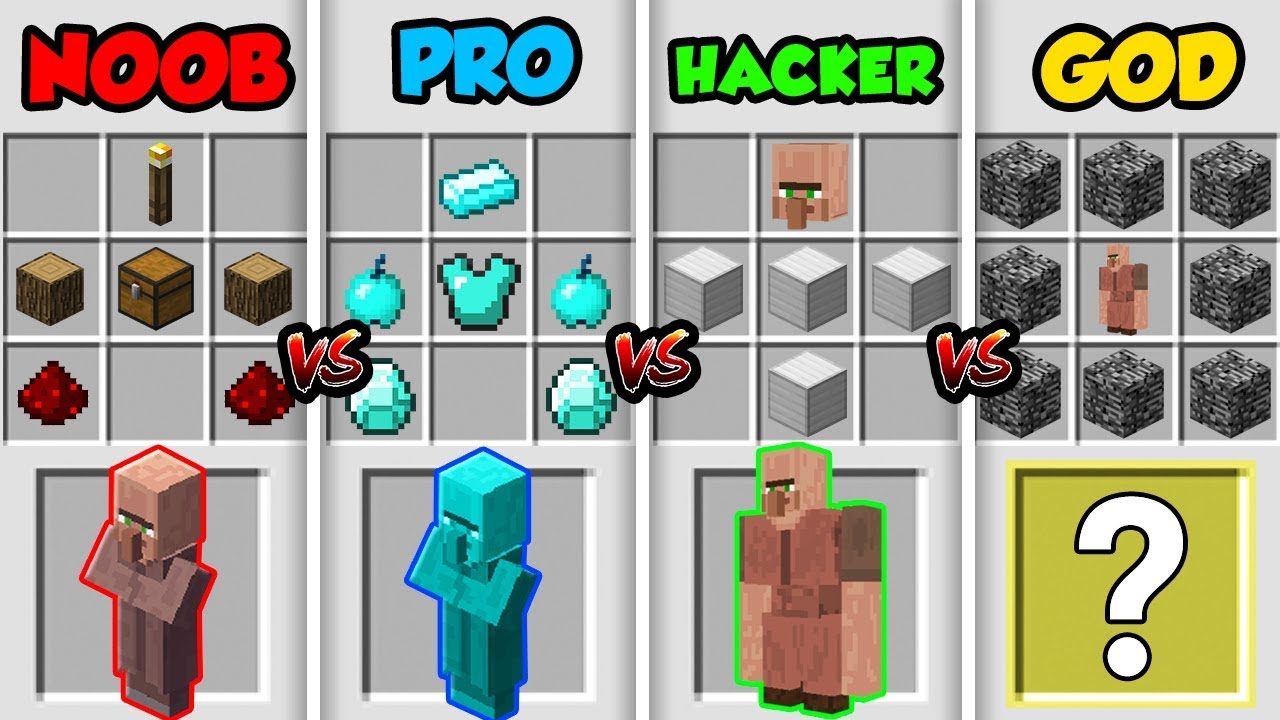 Minecraft NOOB vs. PRO vs. HACKER vs. GOD: SUPER VILLAGER 
