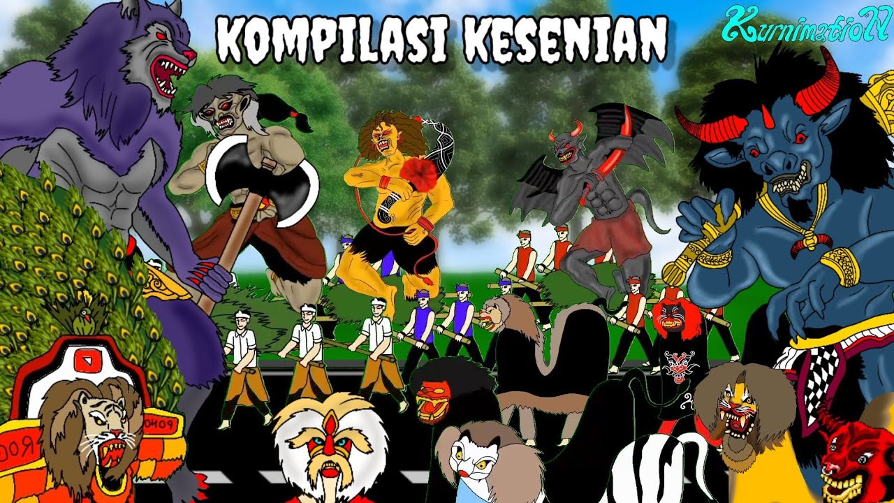 kompilasi kesenian barongan caplokan singo barong reog jaran kepang Bantengan dan ogoh2✨