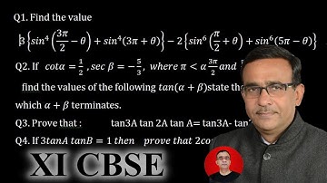 Class 11 Maths Important Questions of Trigonometry