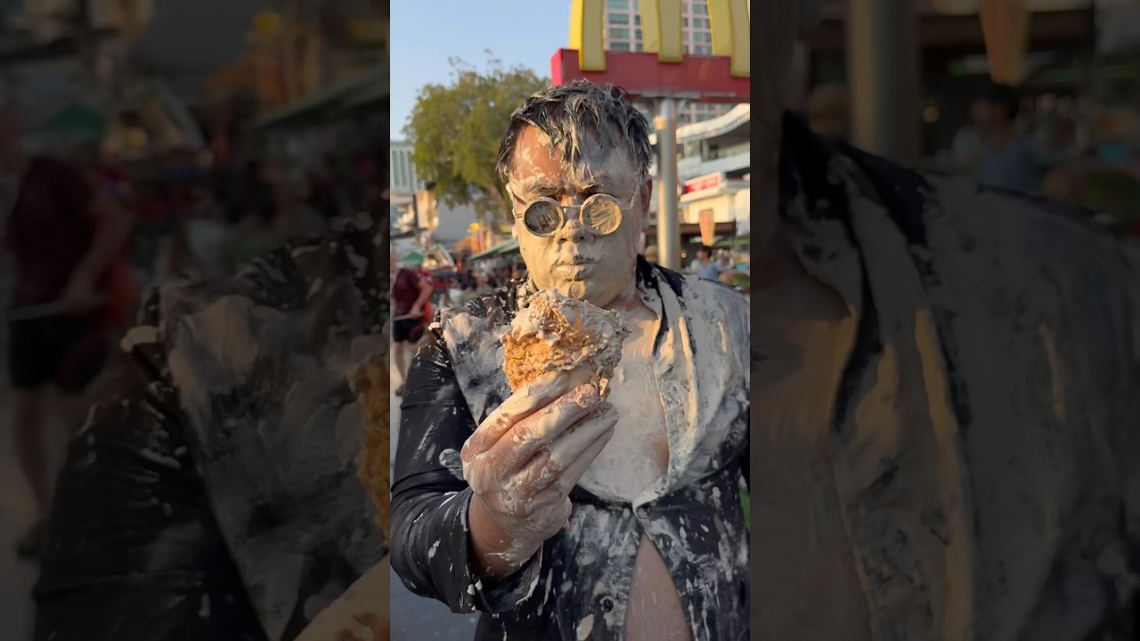 When I ate Fried Chicken on Songkran Day #shorts #food #cooking