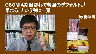 GSOMIA期限切れで韓国のデフォルトが早まる、という説に一票　by榊淳司