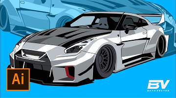Nissan GTR Car Illustration Tutorial l Adobe Illustration l Speed Art