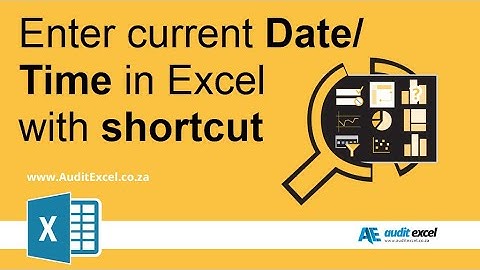 Date Time stamp in Excel 2007. Shortcut to pick todays date. Also works in latest versions of Excel