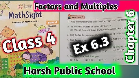 Exercise 6.3 Chapter 6 Maths sight Class 4 |Maths Sight Class 4 |Factors & Multiples | #hpsgurugram
