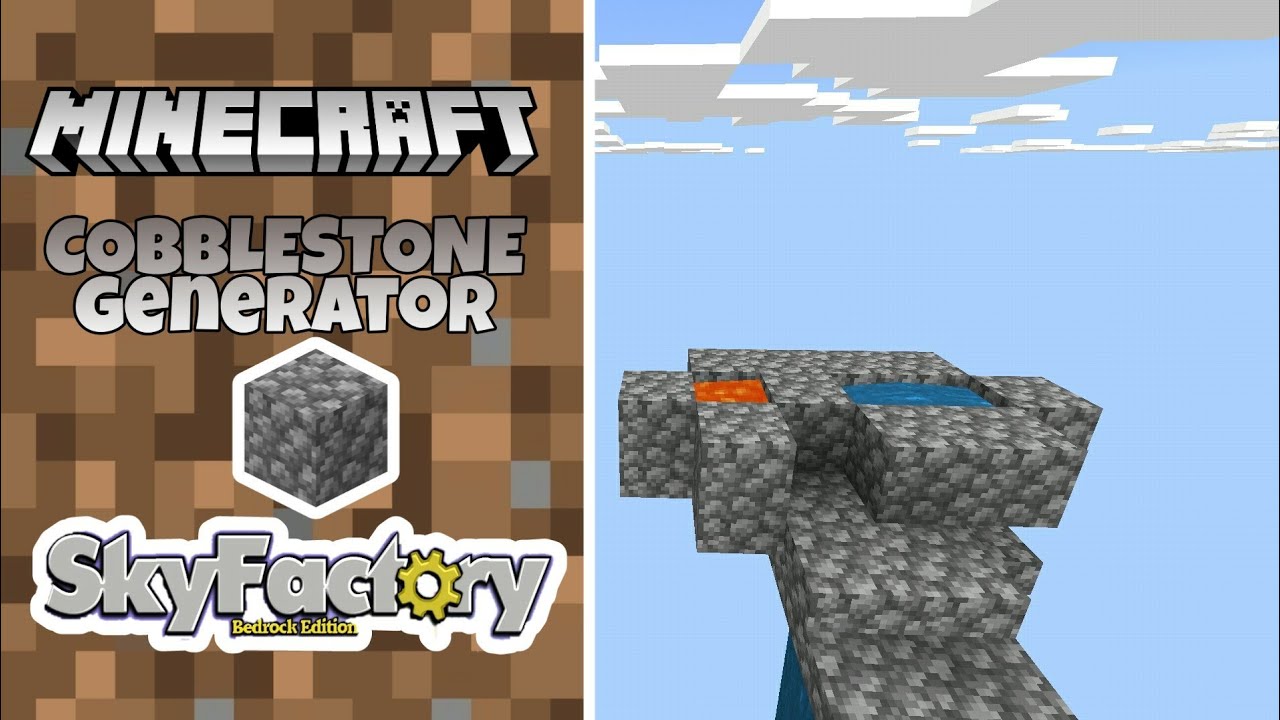 HOW TO MAKE COBBLESTONE GENERATOR IN MINECRAFT SKY FACTORY..😉 - YouTube