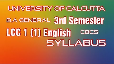 SYLLABUS OF LCC 1 (1) ENGLISH || C. U