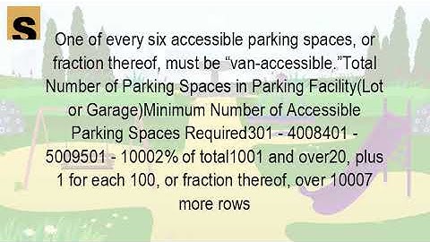 How many accessible parking spaces are required