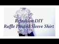 Refashion DIY ruffle pleated sleeve Shirtㅣmadebyaya