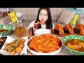 먹방 :) 영혼 담아 만든 불닭 삼각김밥 | 신전 떡볶이 치즈에 비벼 먹어봤어요~. buldak gimbap.