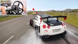 Drifting Nissan GTR through Traffic (4k) w/steering wheel | Assetto Corsa screenshot 5