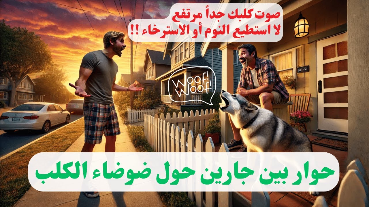 حديث بين الجيران حول ضوضاء الكلب | Gespräch zwischen Nachbarn über Hundelärm