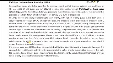 OS - Unit 3 - Part 23 - "Scheduling Algorithm- MFQS" by Sonali Timerays.