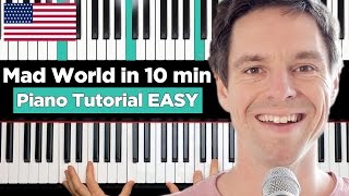 Mad World - Gary Jules - Piano Tutorial EASY