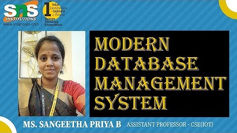 Database recovery concept|Modern Database management system|SNS INSTITUTIONS