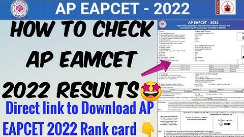 How to check AP EAMCET 2022 Results in Telugu//Direct Link to check AP EAPCET 2022 Results 🤩