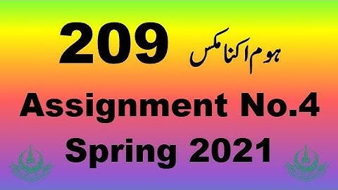 AIOU Code 209 Solved Assignment No.4 Spring 2021