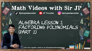 Algebra Lesson 2 - Factoring Polynomials (Part 2)