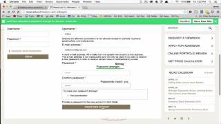 MCAD.edu Application – new account