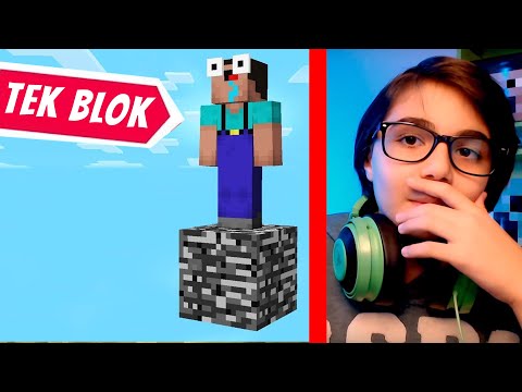 MINECRAFT ama TEK BİR BLOK #1 @BaranKadirTekin