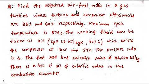 Problem 3 on Gas Turbines, Thermal Engineering, Thermodynamics