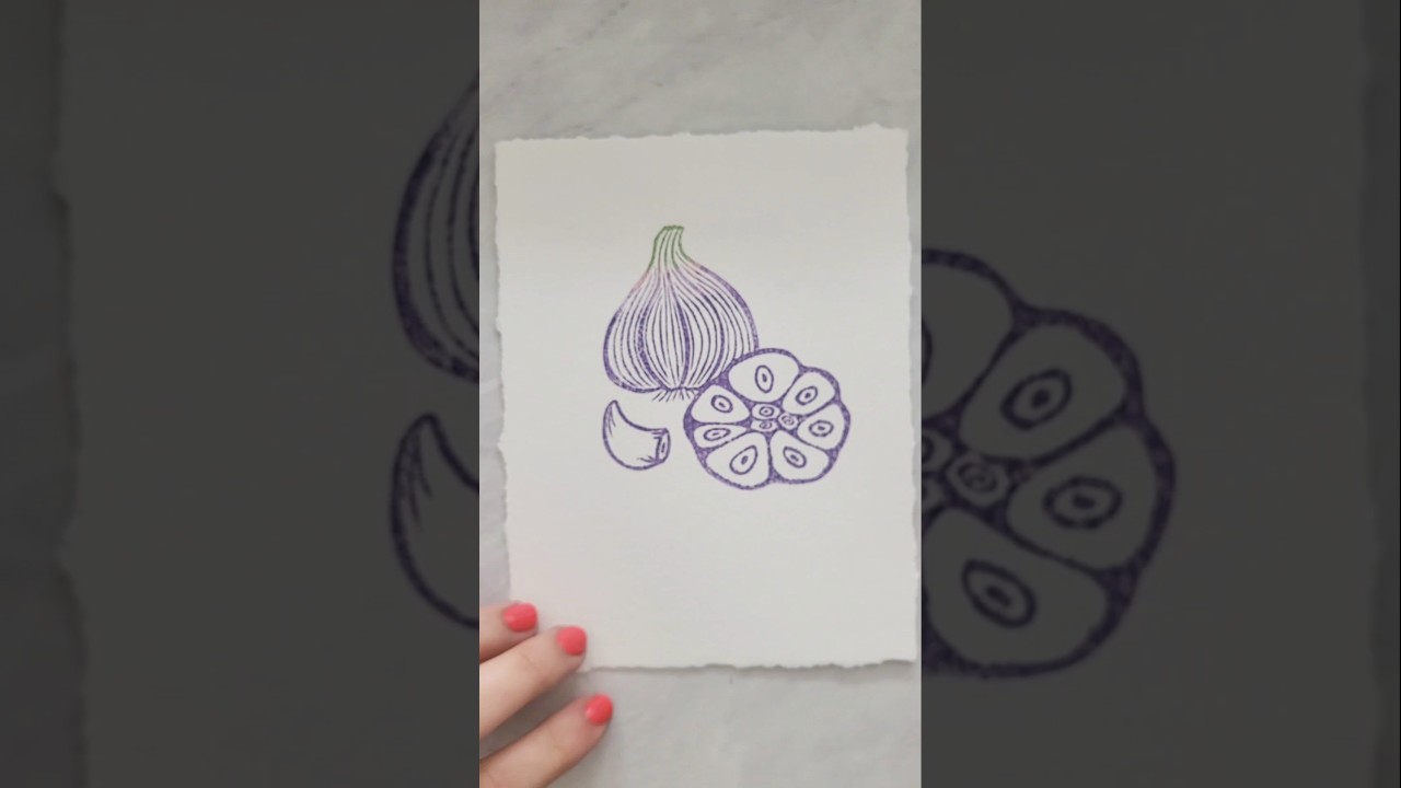The final print of the Italian Summer series: Purple Garlic 