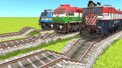 2 TRAINS CROSSING ON BUMPY FORKED RAILROAD CROSSING | Train Simulator 2022 #railroad