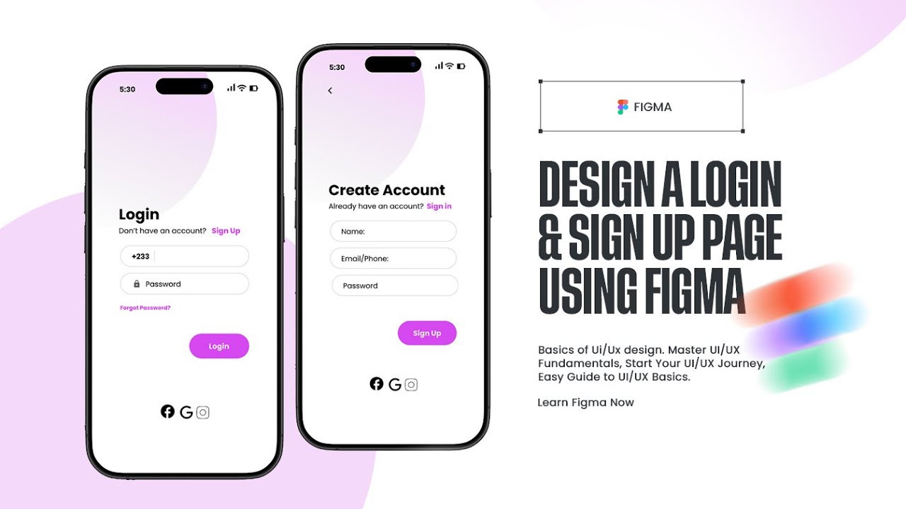 Design a Login & Sign Up UI in Figma | Figma Tutorials - YouTube