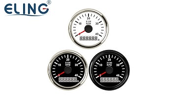 ELING 52mm Diesel Engine Tachometer 4000RPM with Hour Meter 12V 24V with Red Backlight