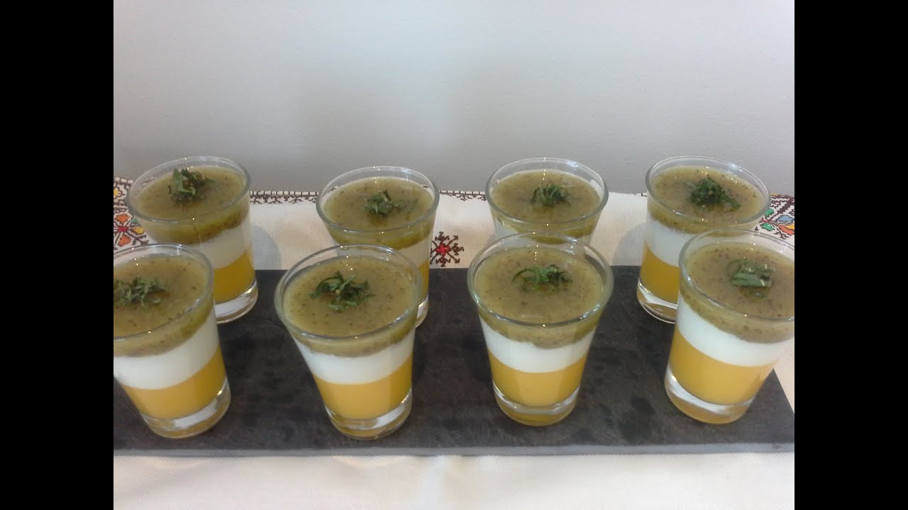 ديسير الطبقات بالفواكه والجبن الابيض desert au fruits et fromage blanc